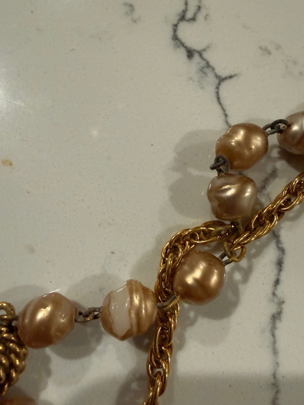 CHANEL CC Pearl & Diamond Extra Long Vintage Necklace 1980s w/Box - Picture 15 of 15